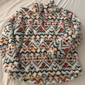 Fuzzy quarter zip sweatshirt